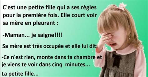 Blague courte une petite fille a ses règles pour la première fois