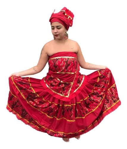 Roupa Pombagira Umbanda Candomble Vermelho Parcelamento Sem Juros