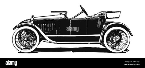 Classic vintage car, antique illustration Stock Photo - Alamy