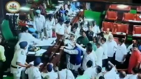 10 Bjp Mlas Suspended For Throwing Papers At Deputy Speaker During