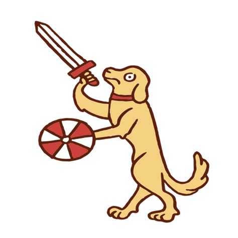 Diseño PNG Y SVG De Perro De Dibujos Animados Sosteniendo Una Espada Y