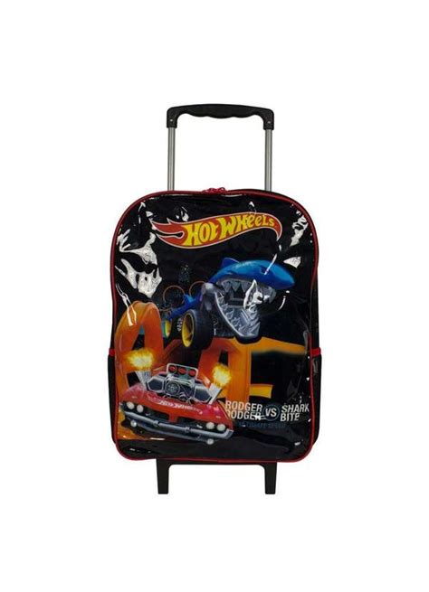 Mochila De Rodinha Hot Wheels Infantil Luxcel Preto Le Postiche