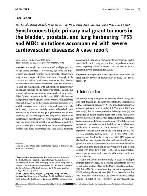 Pdf Synchronous Triple Primary Malignant Tumours In The Bladder