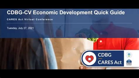 Cares Act Conference Cdbg Cv Economic Development Quick Guide Youtube