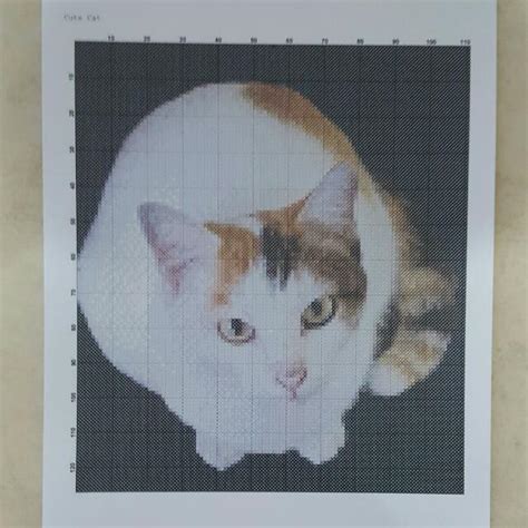 Cross Stitch Chart ~ Cute Cat, Hobbies & Toys, Stationery & Craft, Handmade Craft on Carousell