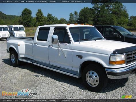 1997 Ford F350 Xlt Crew Cab Dually Oxford White Opal Grey Photo 2