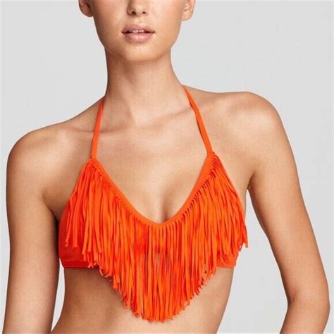 New L Space L Space Fringe Audrey Bikini Swimsuit Red Orange Paprika