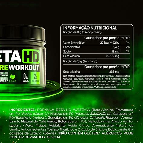 Beta Hd Pre Workout W Stevia Pink Lemonade Zero Cafeina Guia