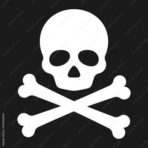 Skull vector silhouette. Pirate, poison, danger symbol. Stock Vector ...