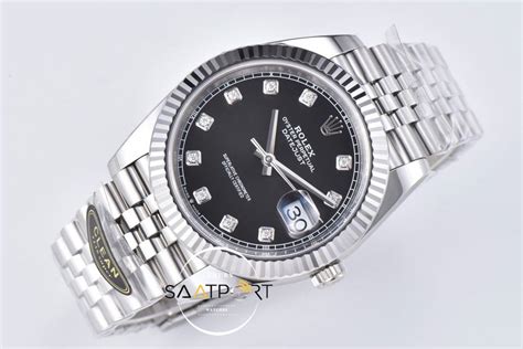 Rolex 41mm Datejust Taşlı Siyah Kadran 904L Clean Factory 3235