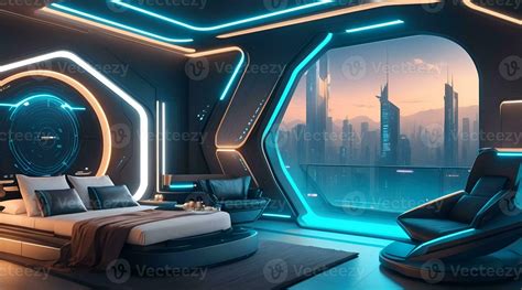Futuristic High Tech Luxury Cyberpunk Sci Fi Living Room Modern