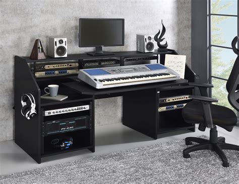 Annette Large Music Home Office Set Black By Acme Furniture