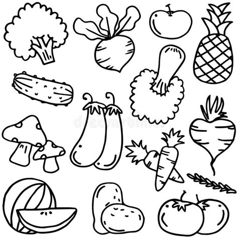 Doodle With Hand Draw Vegetables Stock Vector Illustration Of Sketch