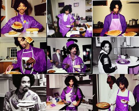 Close Up Of Prince Rogers Nelson Serving Pancakes In Stable Diffusion