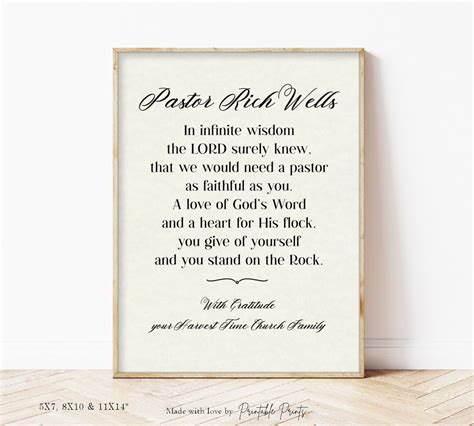 PASTOR Appreciation Thank You Gift Personalized Poem - Etsy