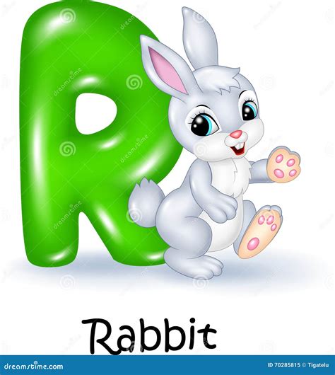 Ilustração Dos Desenhos Animados Da Letra De R Para O Coelho Ilustração ...
