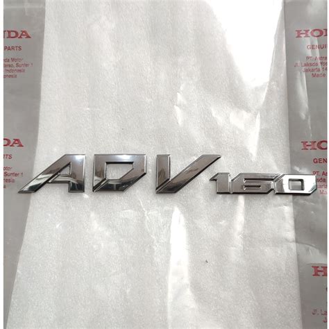 Jual Emblem Logo Tulisan Lambang Honda ADV 160 Silver Metalic Crom