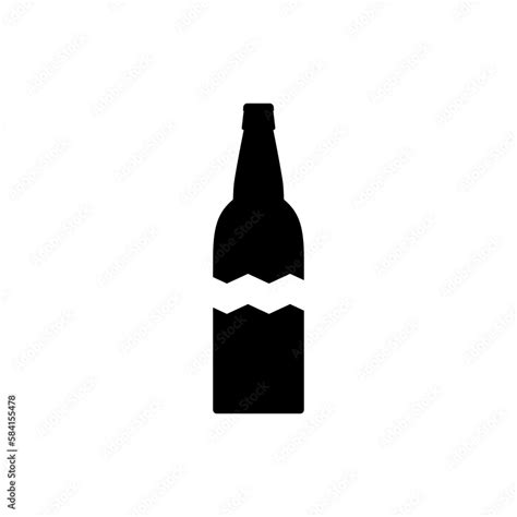 The Symbol Of Broken Glass Icon Of A Cracked Broken Glass Bottle Vector De Stock Adobe Stock