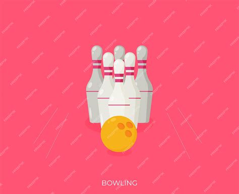 Premium Vector | Bowling ball and pins isolated on background