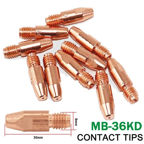 Mb 36kd Mig Mag Co2 Gas Welding Torch Tips Consumables M8 30mm 0 8 1 0