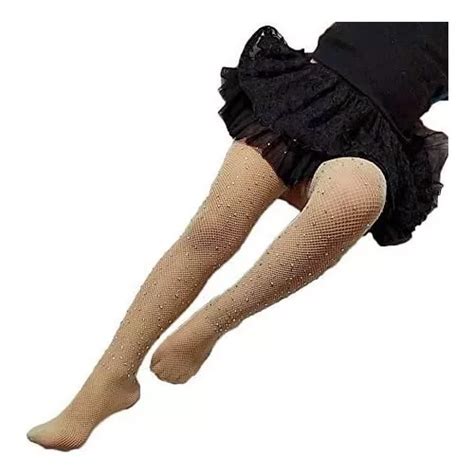 Medias De Red Con Pedreria Mallas Nude Con Brillo Infantil Mercadolibre