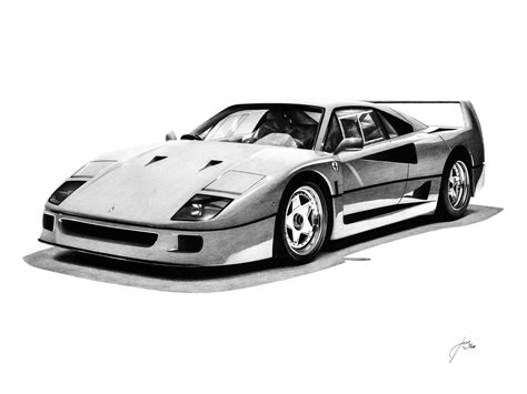 Ferrari F40 | Realistic Drawing :: Behance