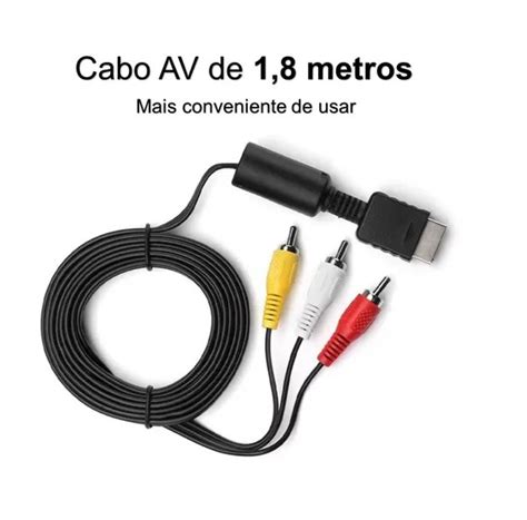 Cabo Av Audio E Video Rca Compativel Playstation Ps Ps Ps Conex O