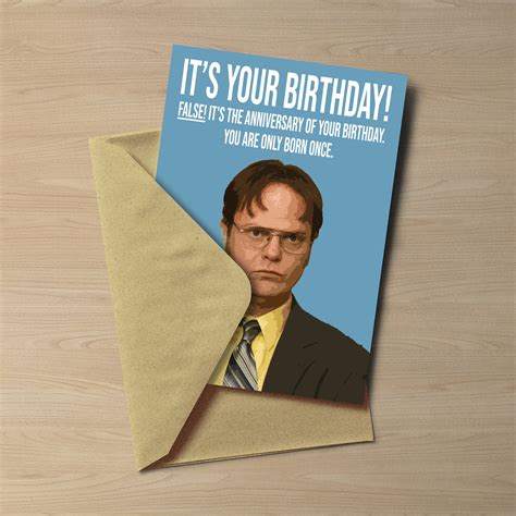 The Office Dwight Schrute Birthday Card The Office Us Etsy Uk