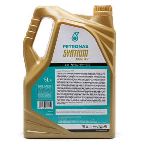 Petronas Syntium 3000 AV 5W-40 Motoröl 5l - SAE 5W-40 - PKW Motoröle ...