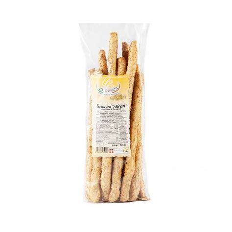 Гриссини с кунжутом "STIRATI", хлебные палочки толстые, TD GRISSINI, 0 ...