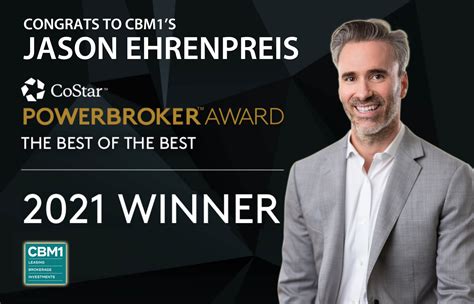 Congrats To Jason Ehrenpreis 2021 Costar Power Broker Award Winner