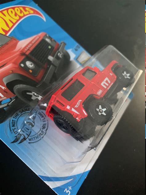 Hot Wheels Land Rover Defender 90 Red With Black Wheels Long Card Factory Fresh Hard To Find