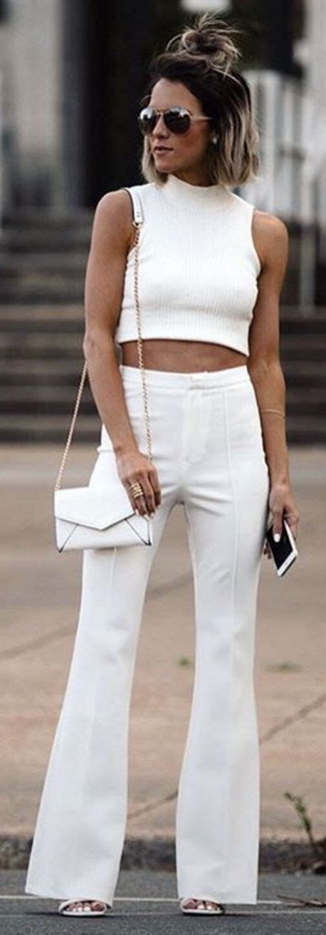 White Two Piece Set Spring Outfits Street Style ♥ Fashion