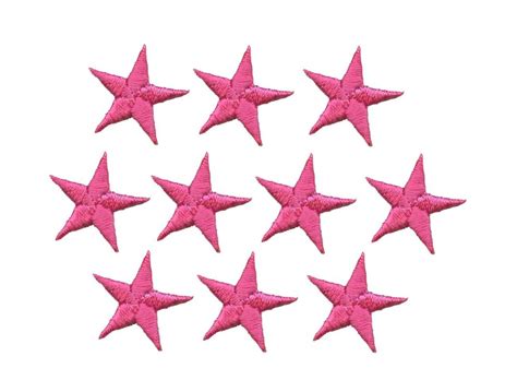 Hot Pink Stars 1 58 Pack Of 10 Pieces Iron On Applique 150034