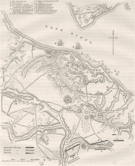 Virginia Plan Of Yorktown C1880 Old Antique Vintage Map Chart