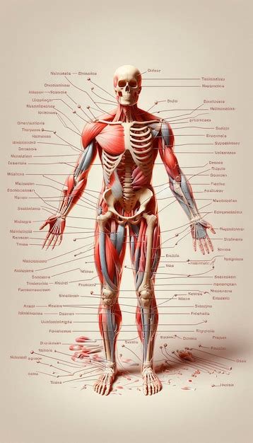 Un Cartel Que Muestra Un Cuerpo Humano Con Los Huesos Etiquetados Con