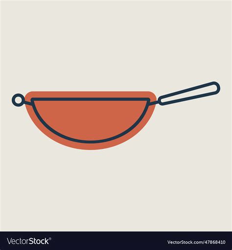 Wok Frying Pan Icon Kitchen Appliance Royalty Free Vector