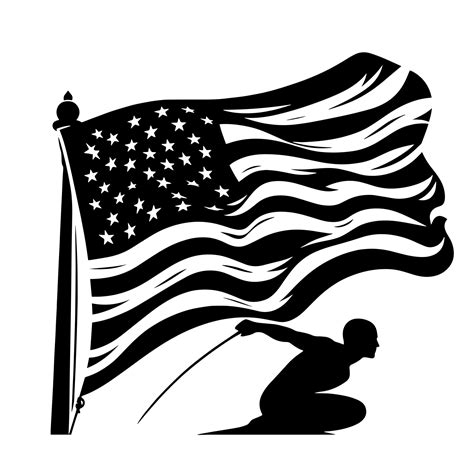 Black and White Illustration of the USA Flag 43603449 Vector Art at ...