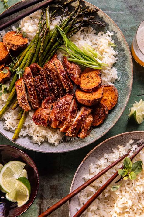 Sheet Pan Sesame Miso Chicken and Coconut Rice. - Half Baked Harvest