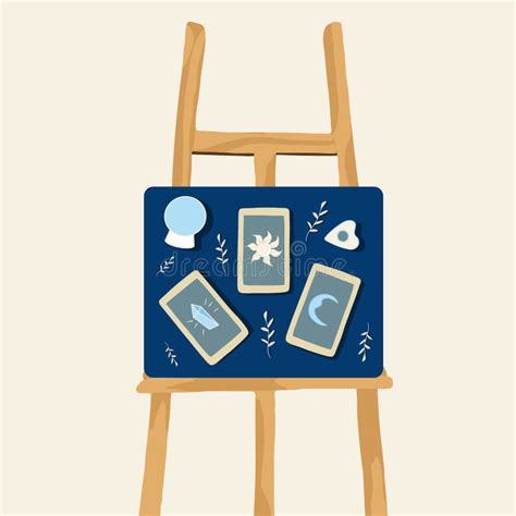 Vector Isolated Illustration of Studying Tarot Card Meanings. Stock ...