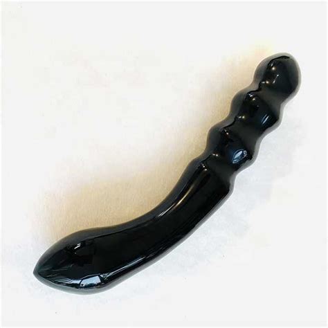 Wholesale Black Natural Quartz Crystal Yoni Massage Wand Black Obsidian Dildo For Women Healing