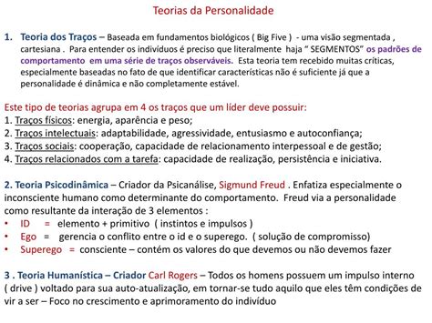A Teoria Dos Traços De Personalidade Sofreu Fortes Críticas Porque