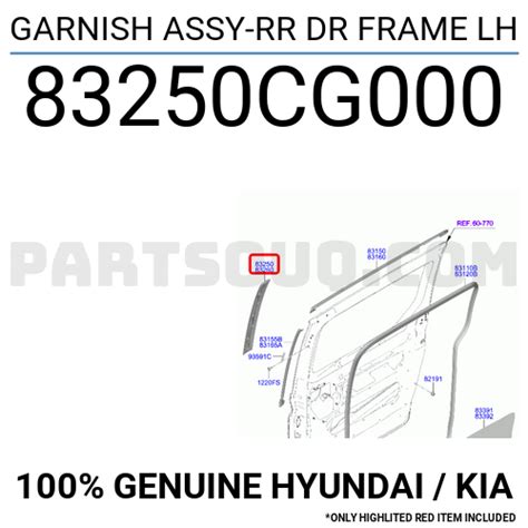 Garnish Assy Rr Dr Frame Lh Cg Hyundai Kia Parts Partsouq