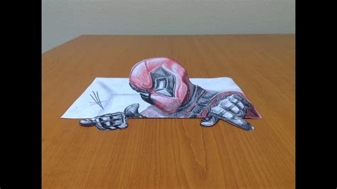 Deadpool 3d Drawing Youtube