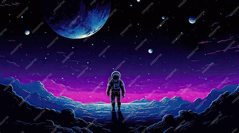 Premium AI Image | Pixel Art Space Adventure