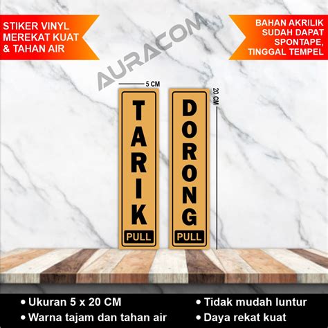 Acrylic Sticker Pintu Tarik Dorong Gold Set Lazada Indonesia