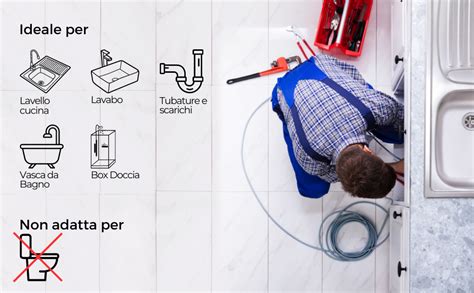 THORQUE Sonda Sturatubi 3 Metri Sonda Stura Lavandini E Scarichi Per