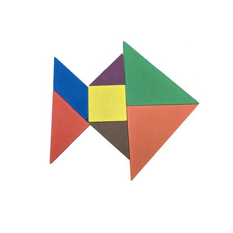 Colorful Educational Toy Wood Tangram Puzzle 7 Pieces Puzzle In Tin Box ...