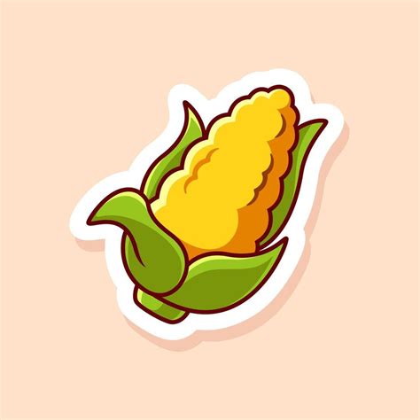 Cute Cartoon Of Yellow Single Corn Isolated 46974272 Vector Art At Vecteezy