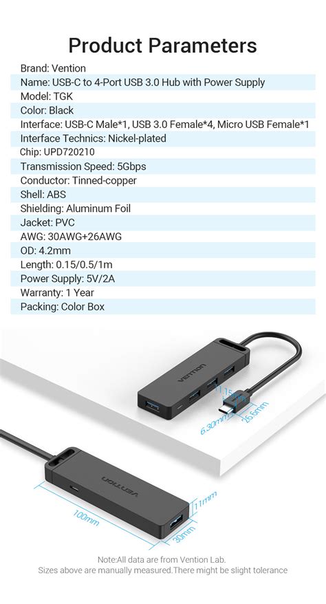 Vention Usb C Hub 4 Usb Ports Type C 30 Adapter Hight Speed Usb 30